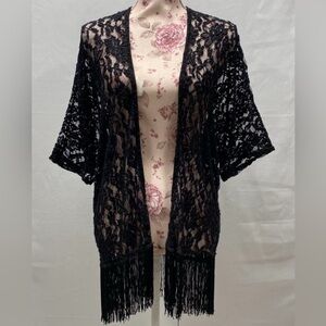 Black lace Whimsigoth Grunge Goth Bohemian Hippie Kimono 🖤